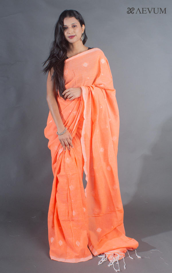 Pure Handloom Cotton Jamdani Saree - 8928 Saree Anita Kuthir   