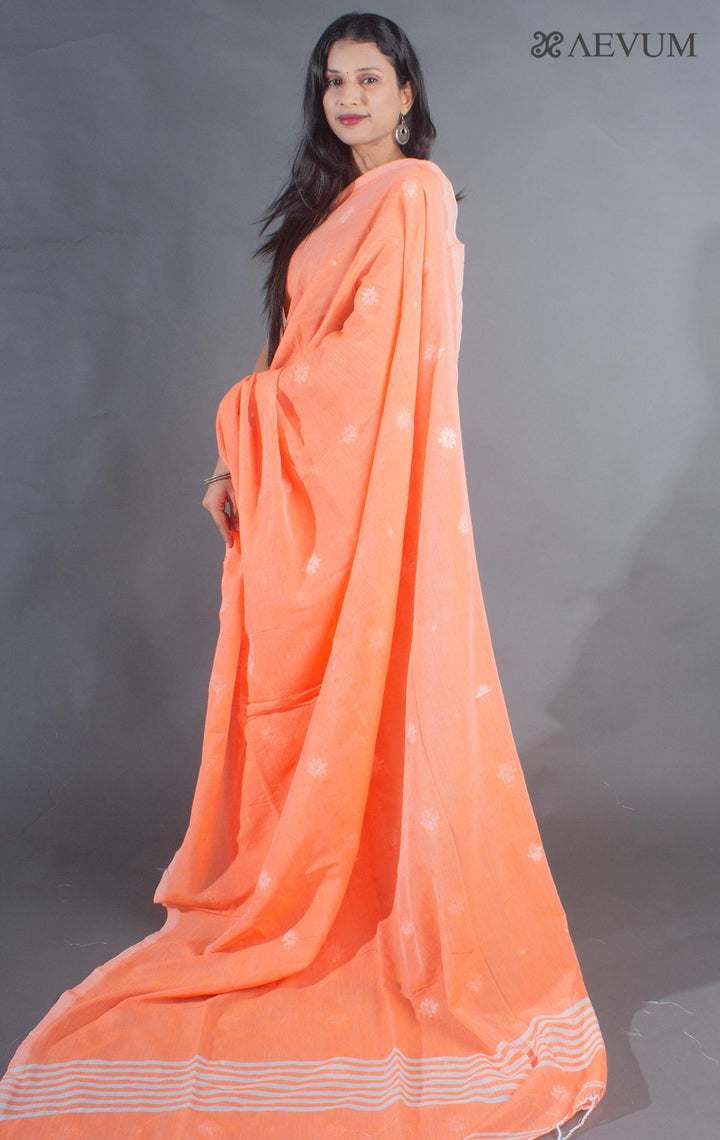 Pure Handloom Cotton Jamdani Saree - 8928 - AEVUM