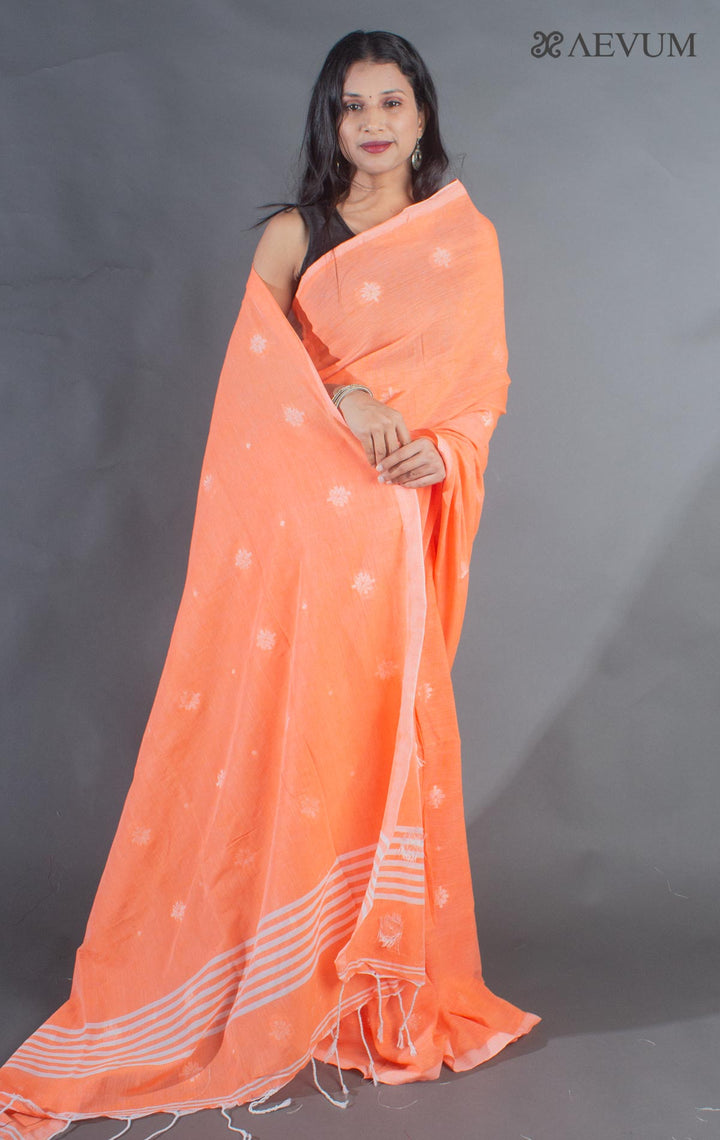 Pure Handloom Cotton Jamdani Saree - 8928 - AEVUM
