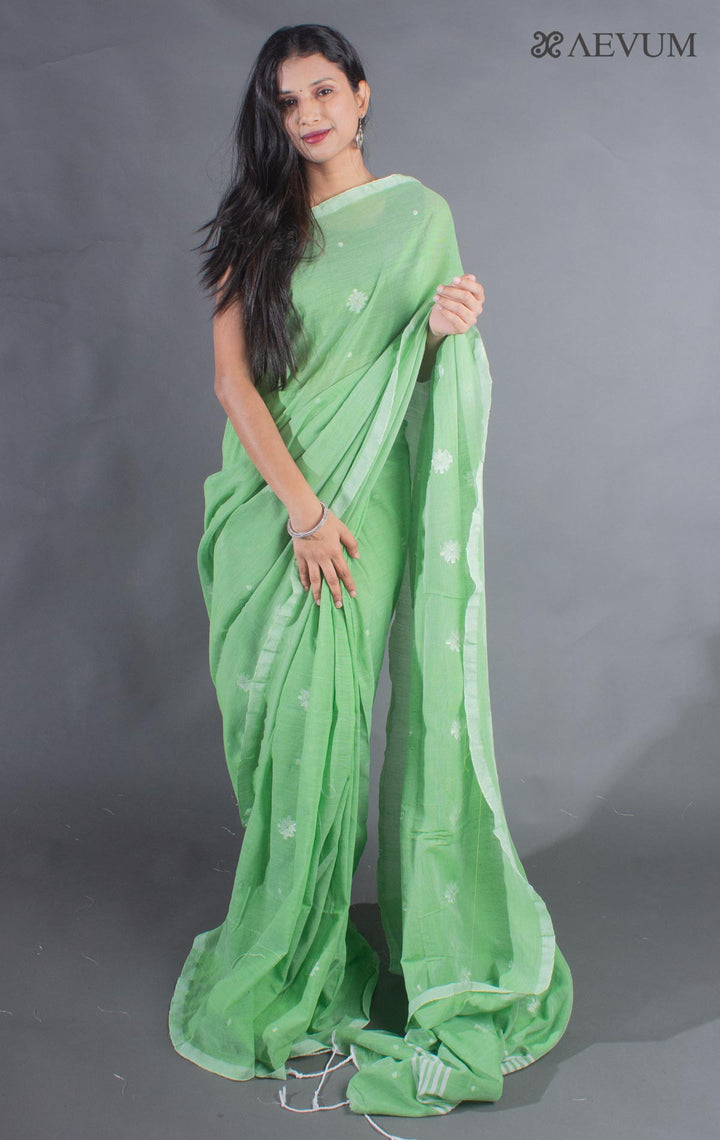Pure Handloom Cotton Jamdani Saree - 8935 Saree Anita Kuthir   