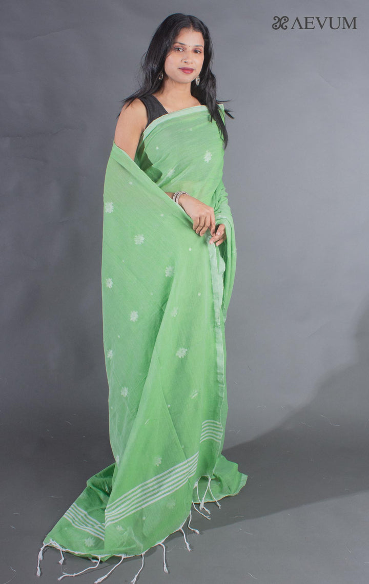 Pure Handloom Cotton Jamdani Saree - 8935 Saree Anita Kuthir   