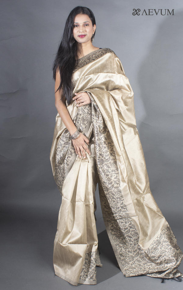 Semi Tussar Silk Saree - 8947 - AEVUM