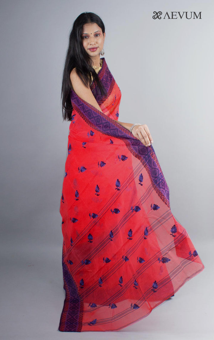 Bengal Cotton Tant Saree with Embroidery - 9044 - AEVUM