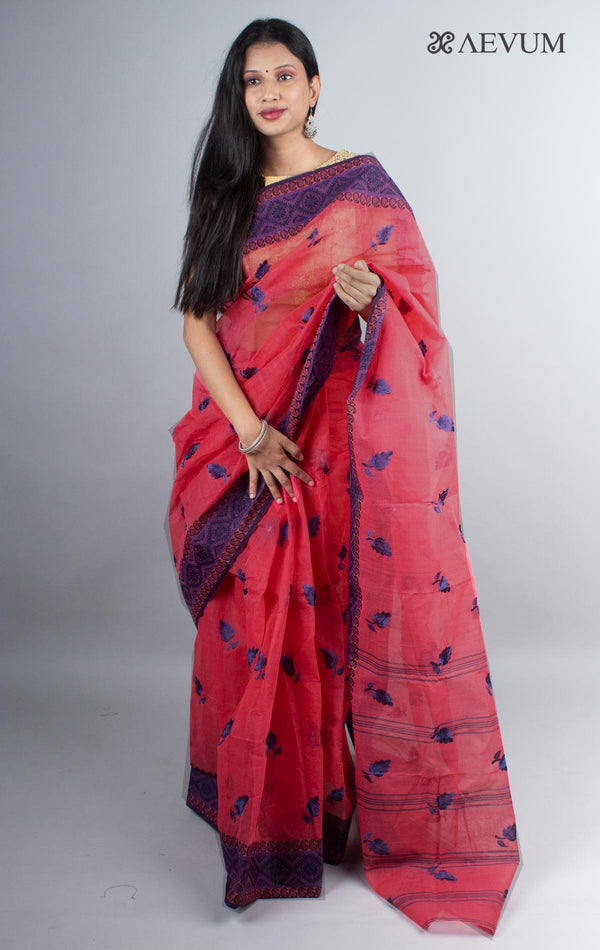 Bengal Cotton Tant Saree with Embroidery - 9044 - AEVUM