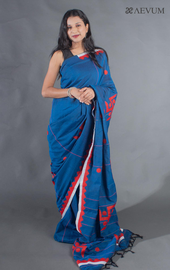 Khesh Cotton Applique Work Saree with Blouse Piece - 9055 - AEVUM