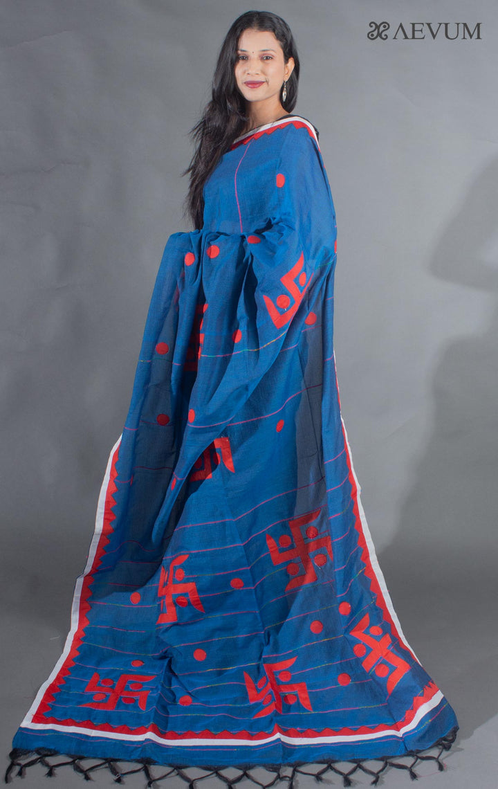 Khesh Cotton Applique Work Saree with Blouse Piece - 9055 - AEVUM