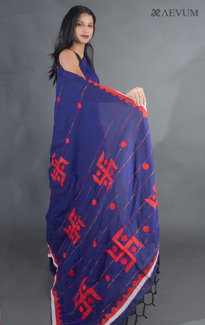Khesh Cotton Applique Work Saree with Blouse Piece - 9082 Saree Riya's Collection   
