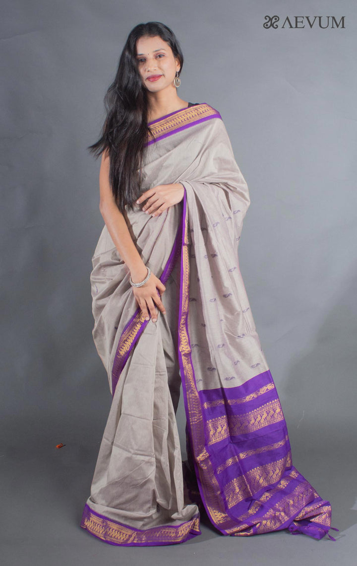 Kalyani South Cotton Silk Handloom Saree with Blouse Piece - 9098 - AEVUM