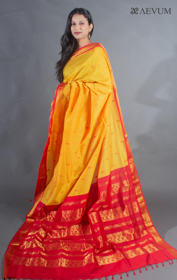 Kalyani South Cotton Silk Handloom Saree with Blouse Piece - 9102 - AEVUM