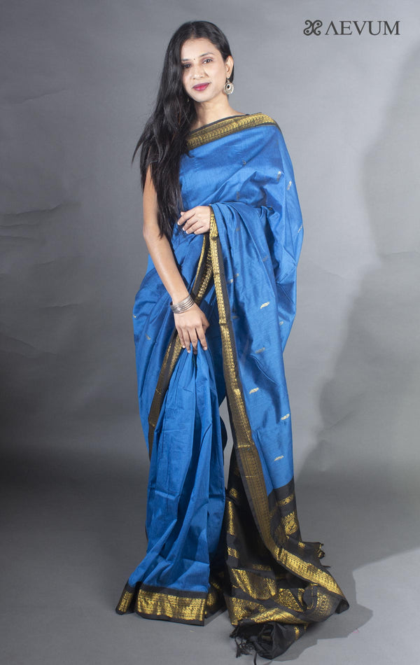 Kalyani South Cotton Silk Handloom Saree with Blouse Piece - 9104 - AEVUM