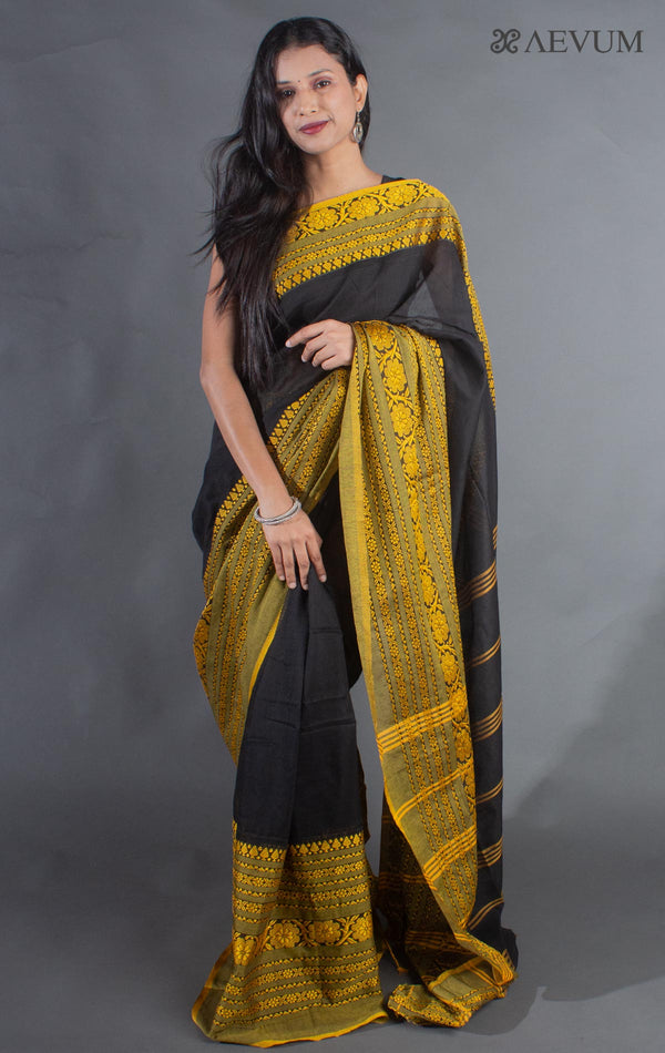 Begampuri Bengal Cotton Saree with Broad Border - 9174 - AEVUM