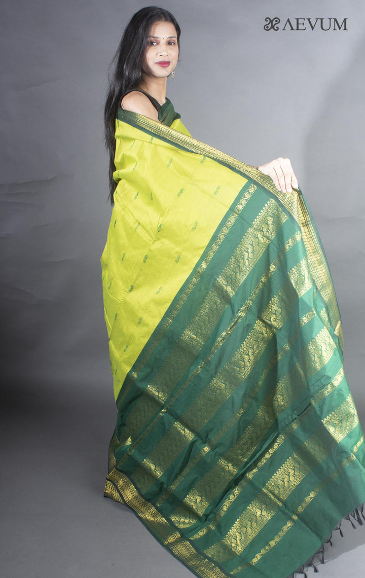Kalyani South Cotton Silk Handloom Saree with Blouse Piece - 9200 - AEVUM