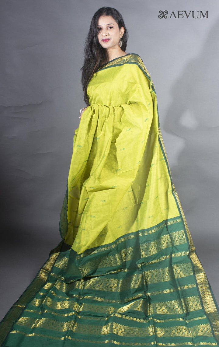 Kalyani South Cotton Silk Handloom Saree with Blouse Piece - 9200 - AEVUM