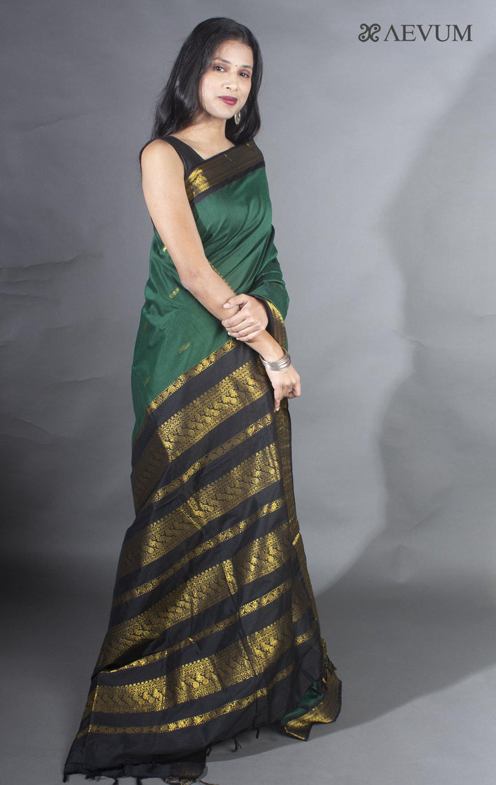 Kalyani South Cotton Silk Handloom Saree with Blouse Piece - 9202 - AEVUM
