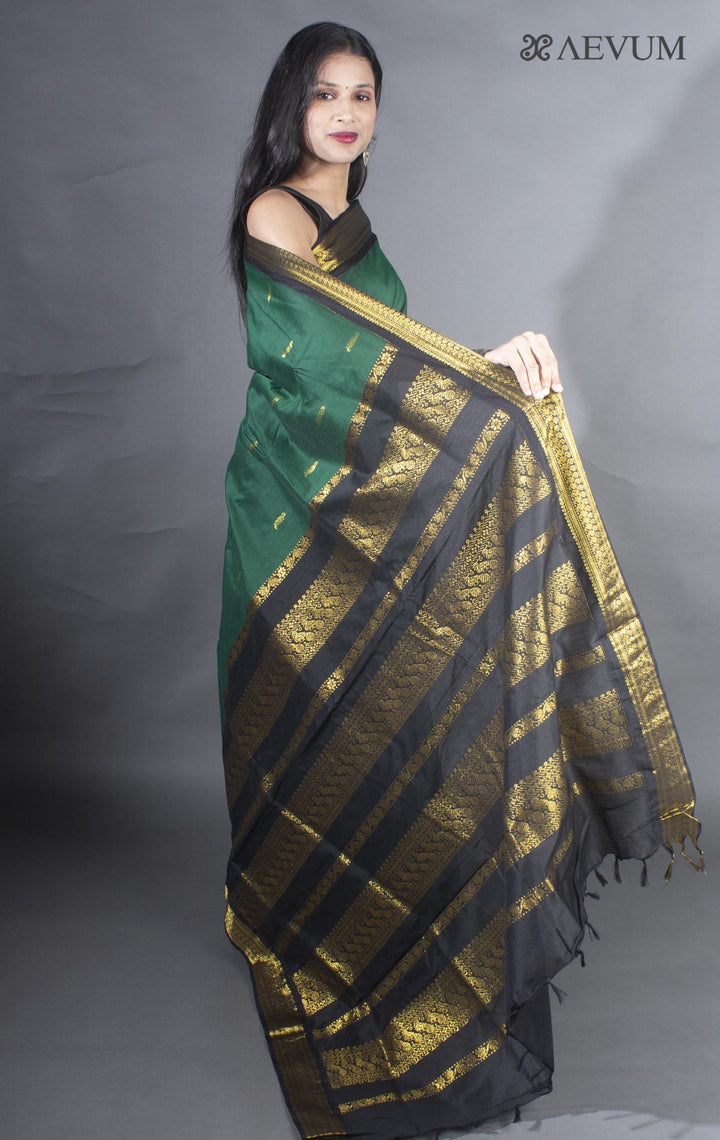 Kalyani South Cotton Silk Handloom Saree with Blouse Piece - 9202 - AEVUM