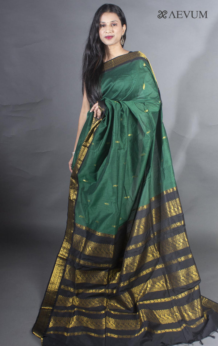 Kalyani South Cotton Silk Handloom Saree with Blouse Piece - 9202 - AEVUM