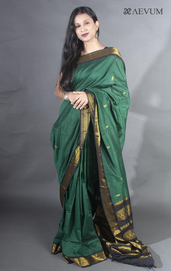 Kalyani South Cotton Silk Handloom Saree with Blouse Piece - 9202 - AEVUM