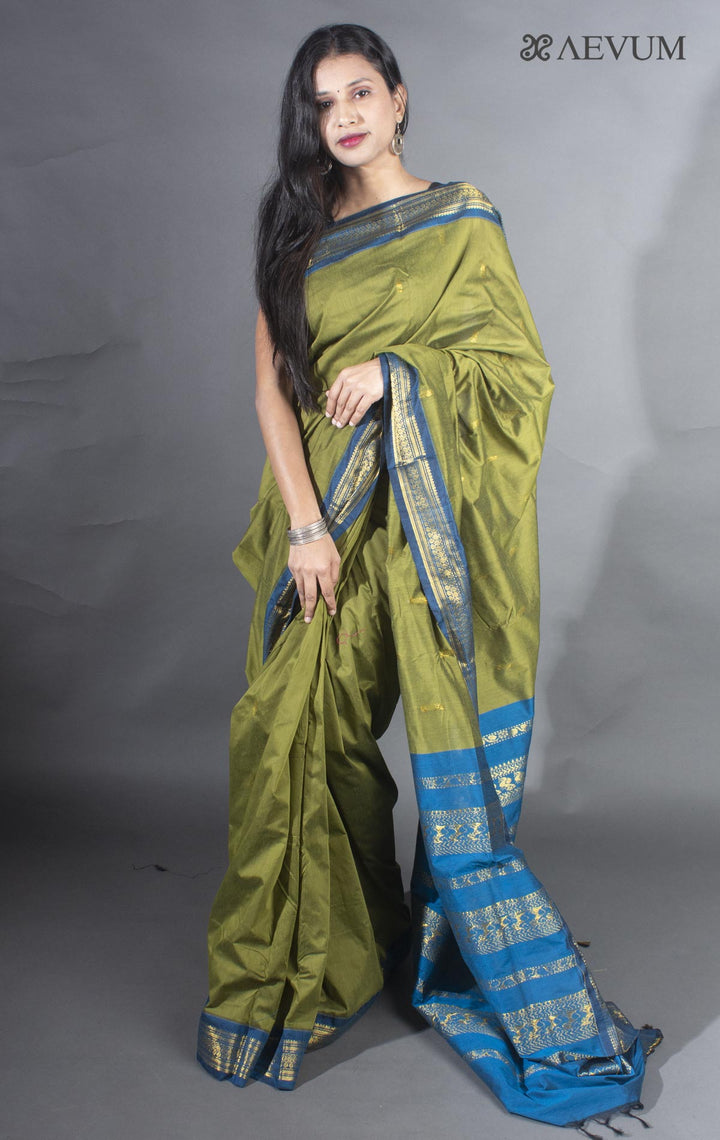 Kalyani South Cotton Silk Handloom Saree with Blouse Piece - 9206 - AEVUM