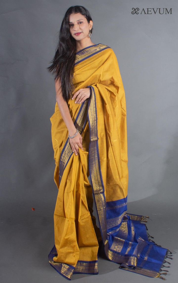 Kalyani South Cotton Silk Handloom Saree with Blouse Piece - 9209 - AEVUM
