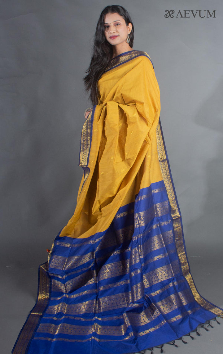 Kalyani South Cotton Silk Handloom Saree with Blouse Piece - 9209 - AEVUM