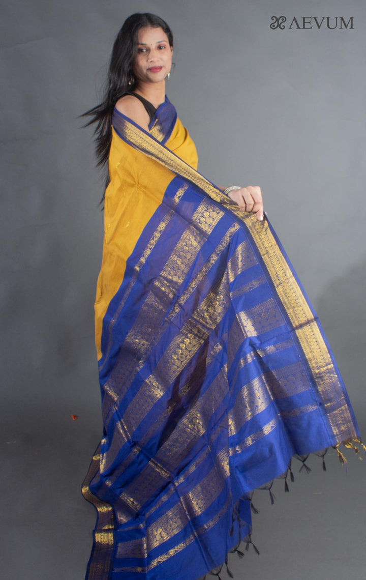Kalyani South Cotton Silk Handloom Saree with Blouse Piece - 9209 - AEVUM