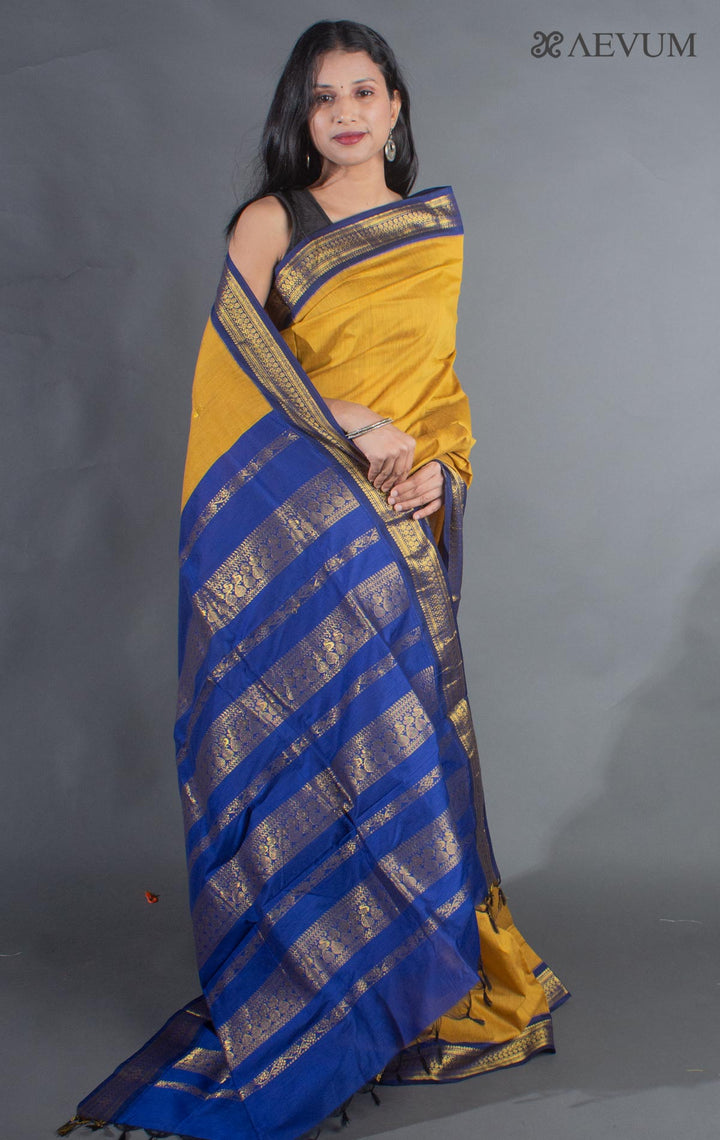 Kalyani South Cotton Silk Handloom Saree with Blouse Piece - 9209 - AEVUM