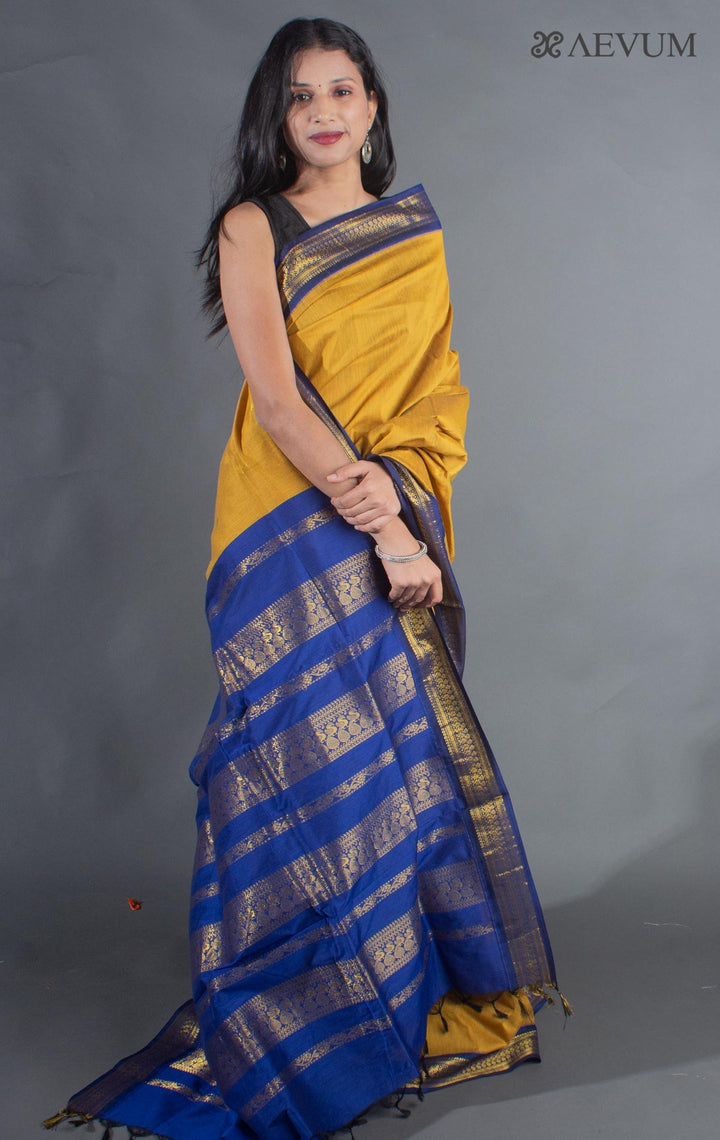 Kalyani South Cotton Silk Handloom Saree with Blouse Piece - 9209 - AEVUM