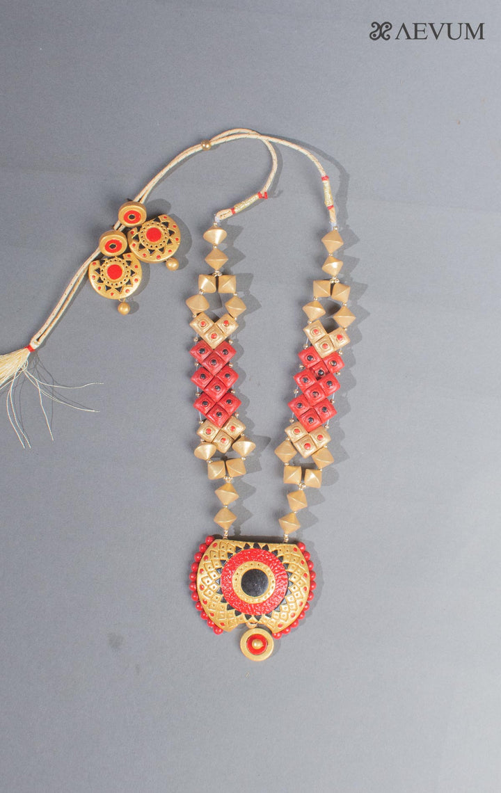 Terracotta Handmade Necklace Set - 9210 - AEVUM