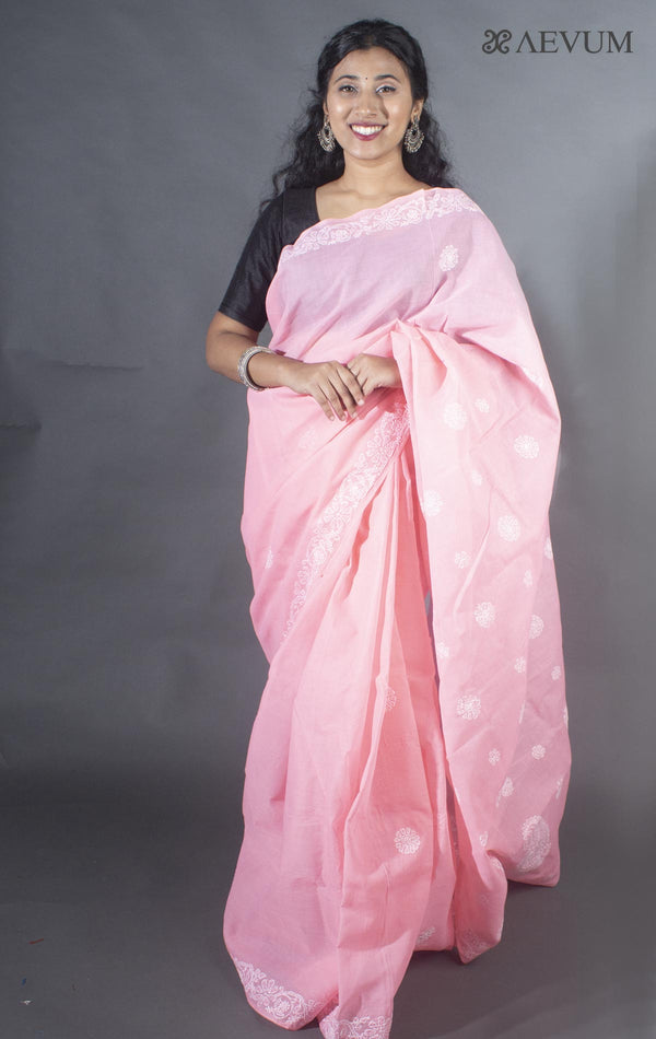 Hand Embroidered Lucknowi Chikankari Saree - 9219 - AEVUM