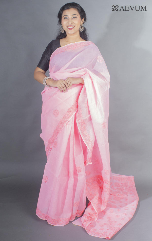 Hand Embroidered Lucknowi Chikankari Saree - 9220 - AEVUM