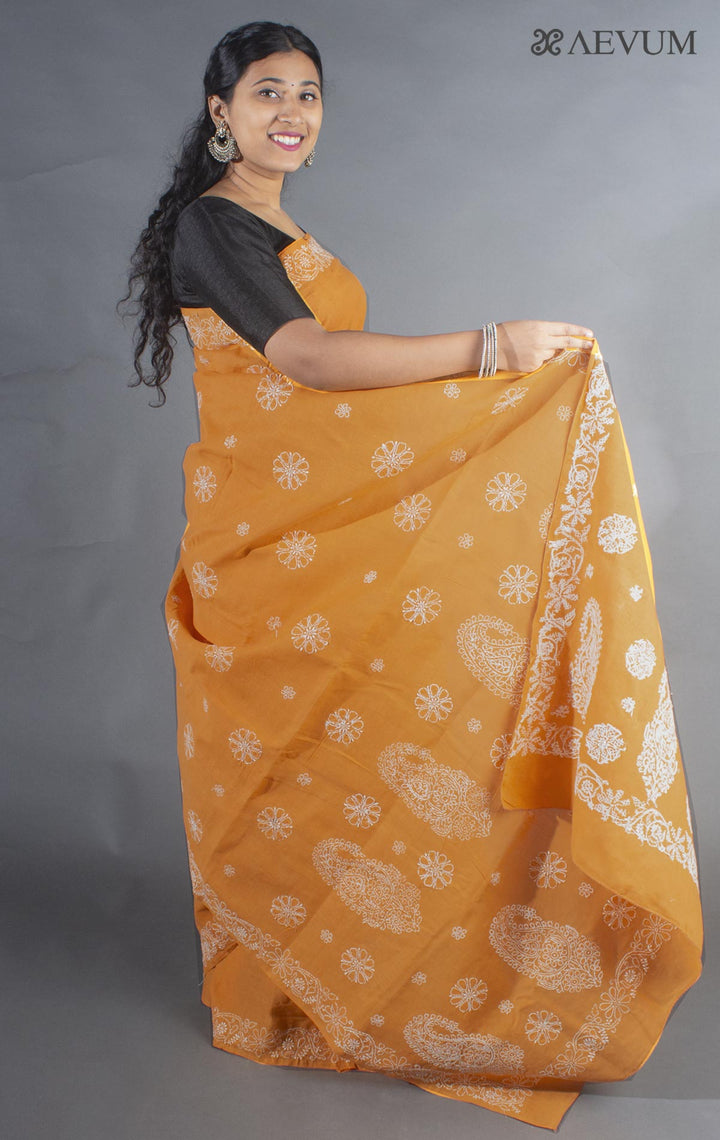 Hand Embroidered Lucknowi Chikankari Saree - 9221 Saree Silk Thread   