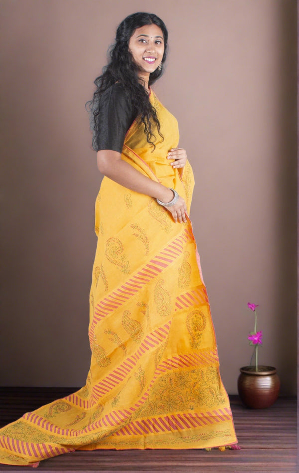 Hand Embroidered Lucknowi Chikankari Saree - 9232 - AEVUM