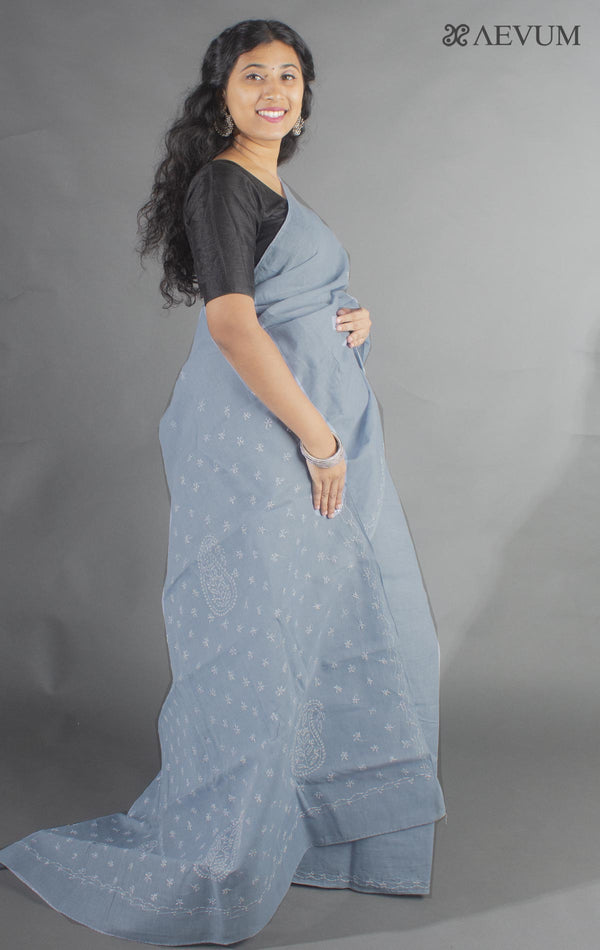 Hand Embroidered Lucknowi Chikankari Saree - 9264 - AEVUM