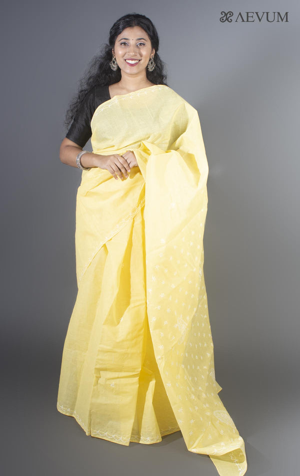 Hand Embroidered Lucknowi Chikankari Saree - 9266 - AEVUM
