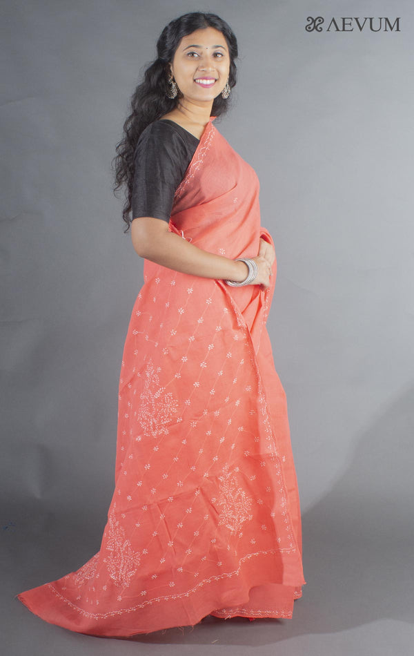 Hand Embroidered Lucknowi Chikankari Saree - 9270 - AEVUM