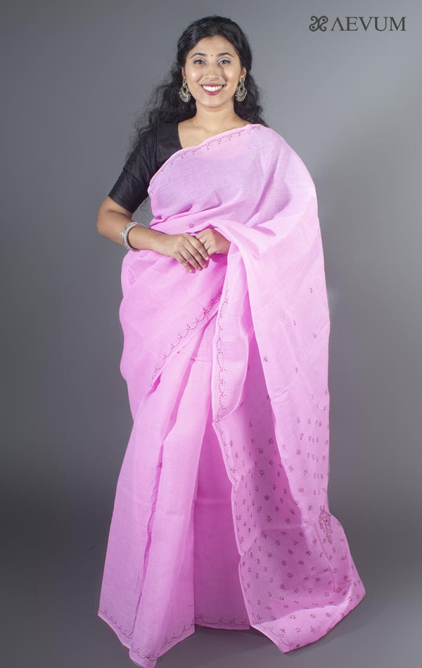 Hand Embroidered Lucknowi Chikankari Saree - 9273 - AEVUM