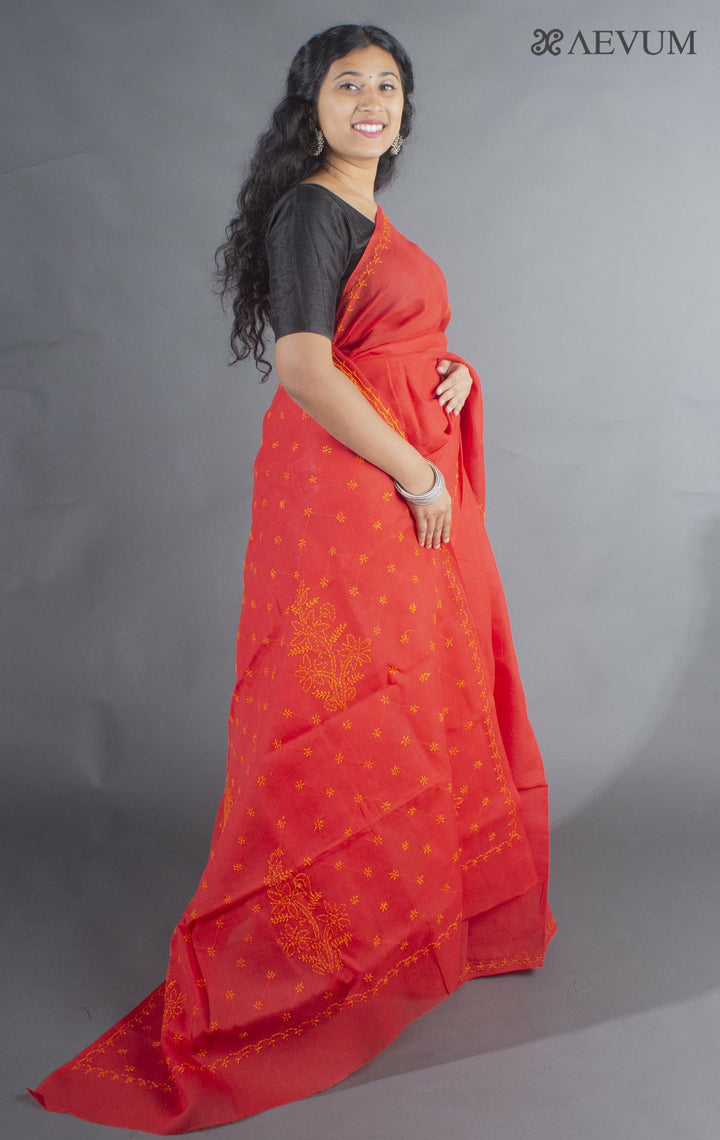 Hand Embroidered Lucknowi Chikankari Saree - 9282 - AEVUM