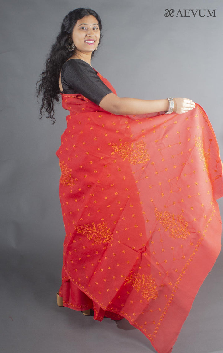 Hand Embroidered Lucknowi Chikankari Saree - 9282 - AEVUM