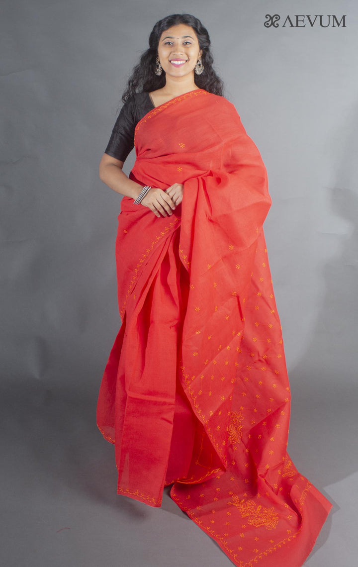 Hand Embroidered Lucknowi Chikankari Saree - 9282 - AEVUM