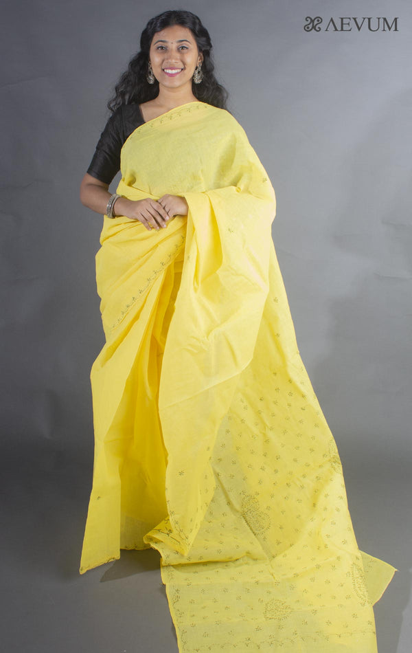 Hand Embroidered Lucknowi Chikankari Saree - 9286 - AEVUM