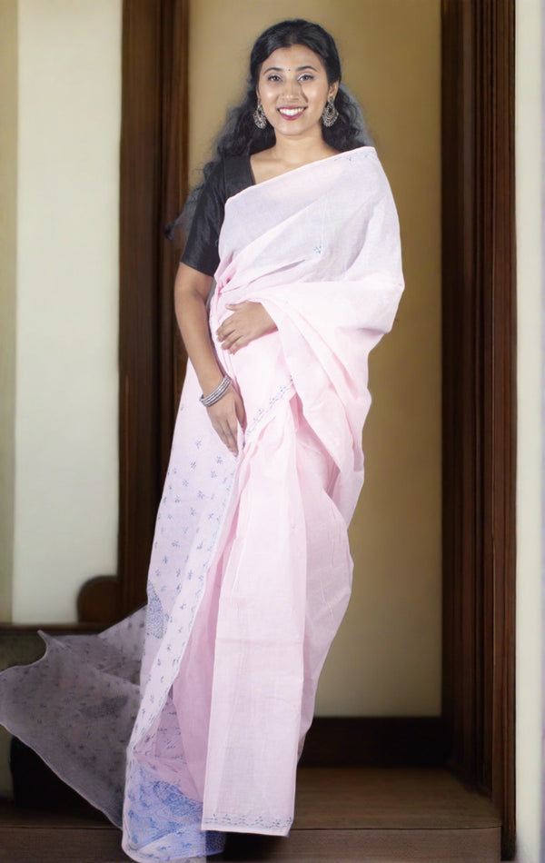 Hand Embroidered Lucknowi Chikankari Saree - 9288 - AEVUM