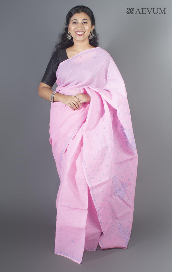 Hand Embroidered Lucknowi Chikankari Saree - 9291 - AEVUM