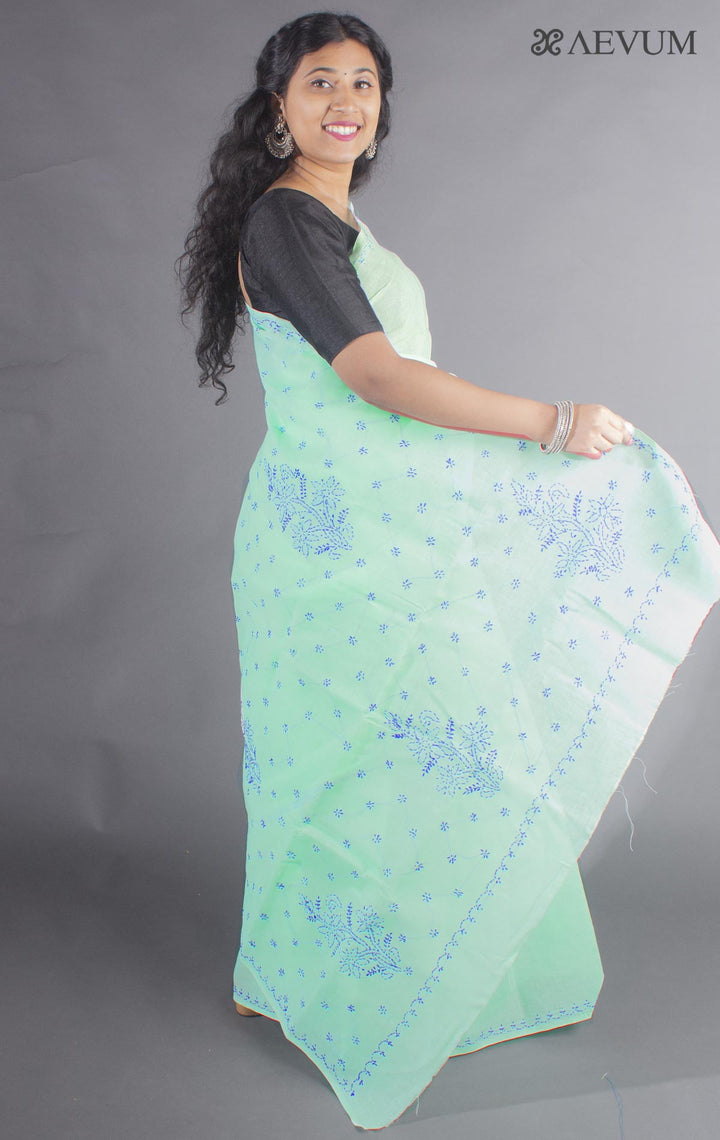 Hand Embroidered Lucknowi Chikankari Saree - 9292 - AEVUM