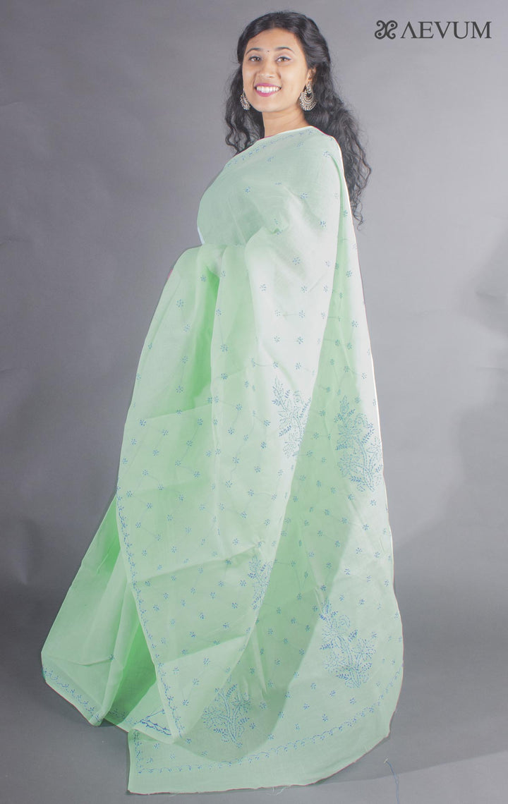 Hand Embroidered Lucknowi Chikankari Saree - 9292 - AEVUM