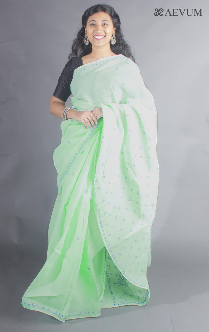 Hand Embroidered Lucknowi Chikankari Saree - 9292 - AEVUM