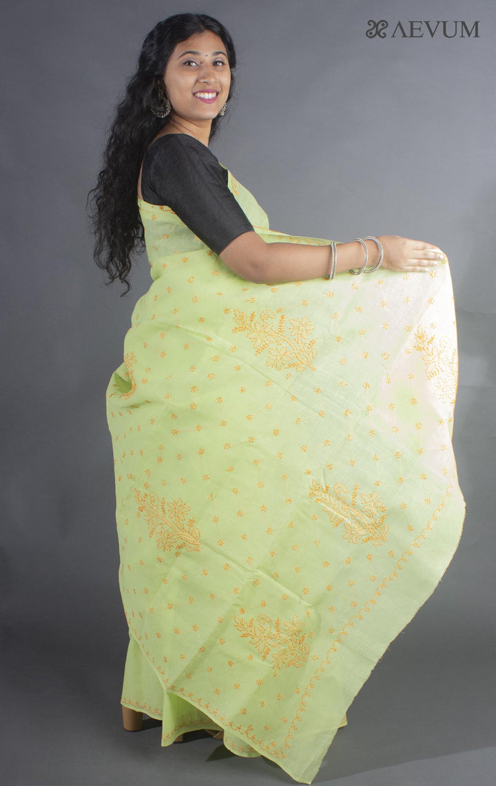 Hand Embroidered Lucknowi Chikankari Saree - 9294 Saree Silk Thread   