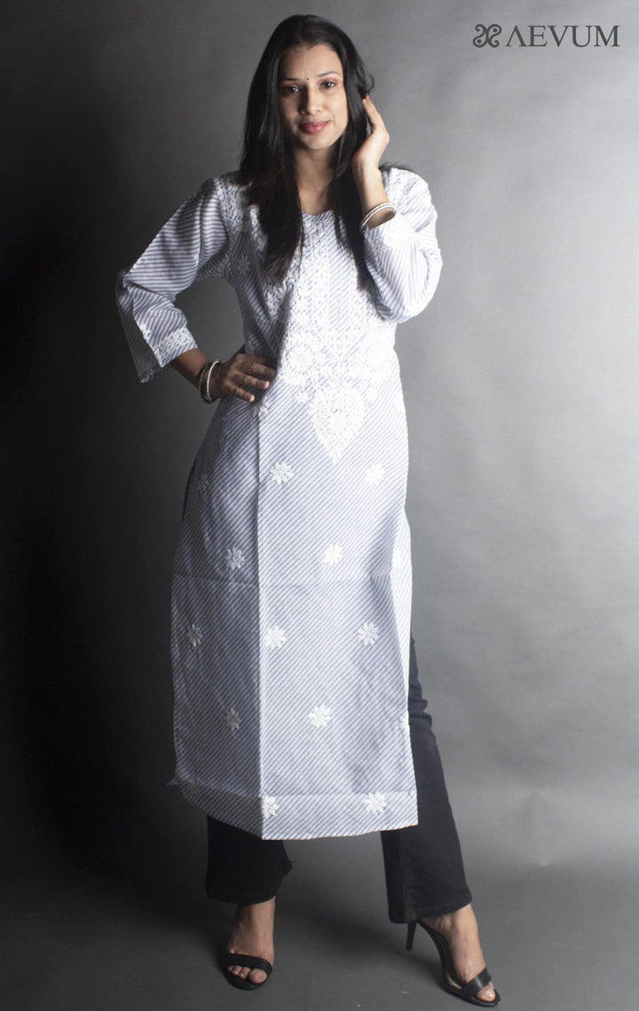 Hand Embroidered Lucknowi Chikankari Kurti - 9349 Kurti Silk Thread   