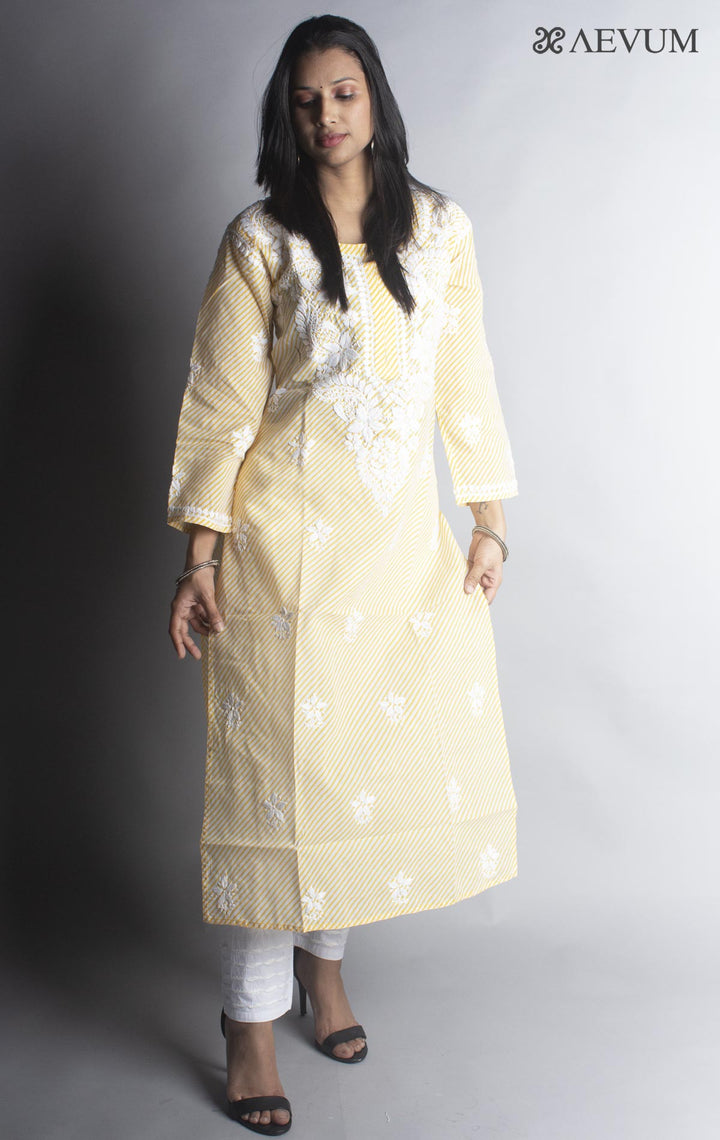 Hand Embroidered Lucknowi Chikankari Kurti - 9353 Kurti Silk Thread   