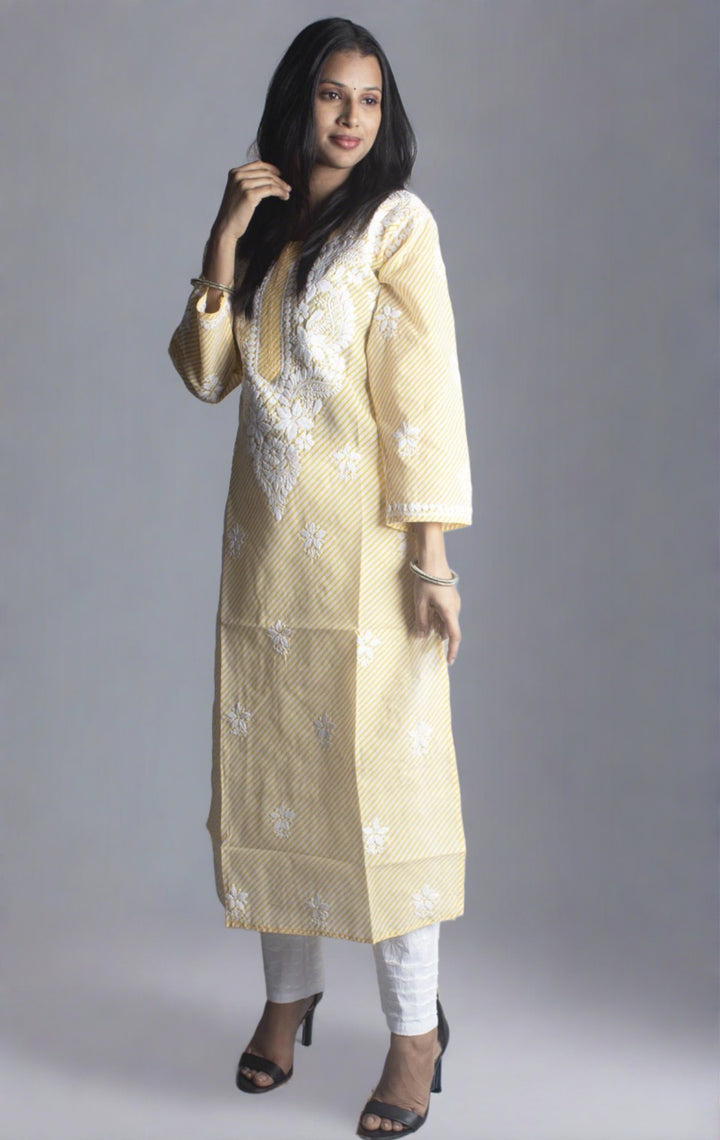 Hand Embroidered Lucknowi Chikankari Kurti - 9353 Kurti Silk Thread   