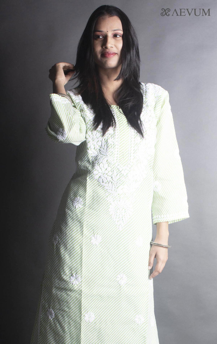 Hand Embroidered Lucknowi Chikankari Kurti - 9358 - AEVUM